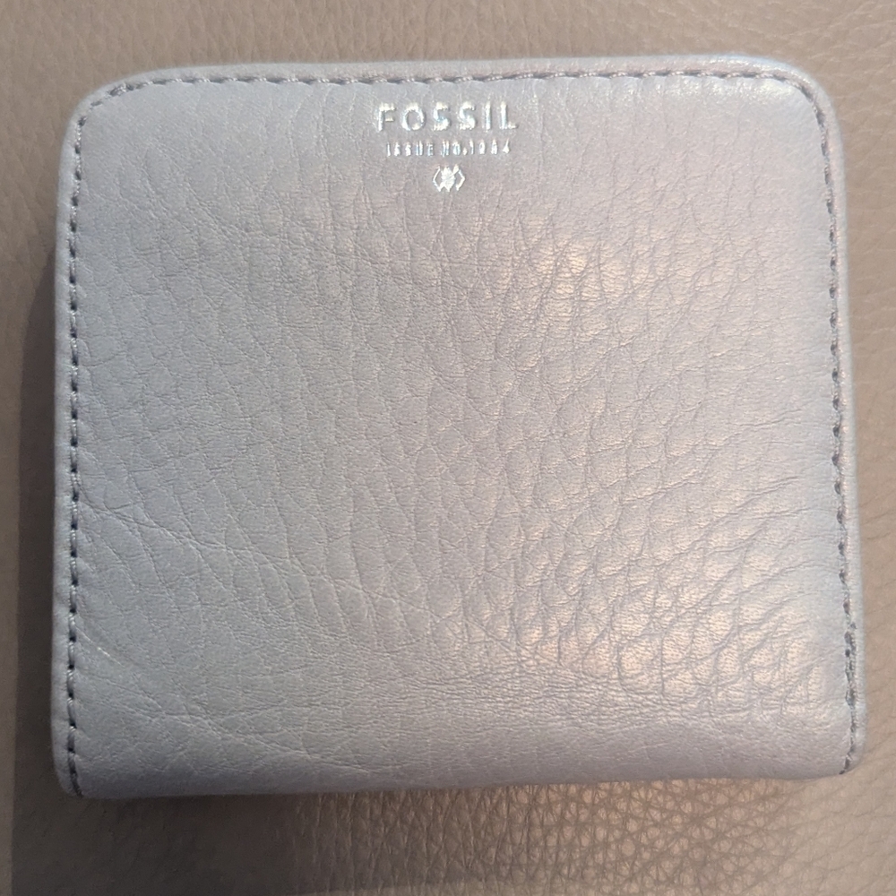 Fossil Gray Leather Bifold Wallet